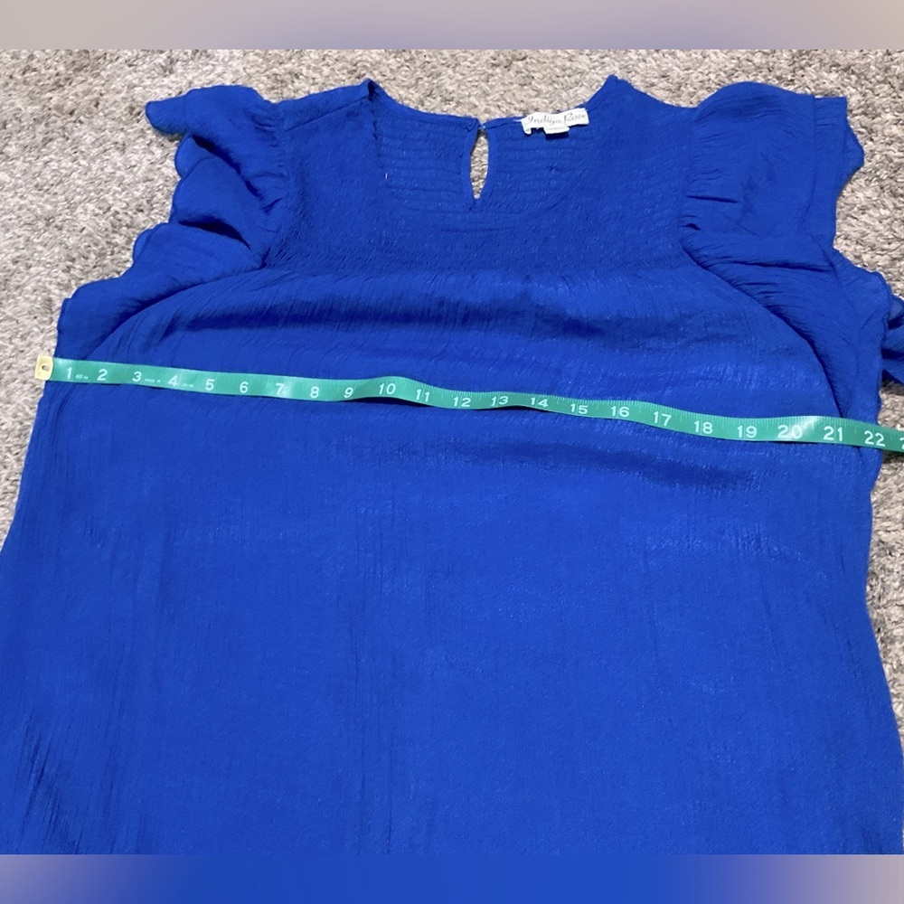Indigo Rose Royal Blue Dress. Size Large - Picture 8 of 9